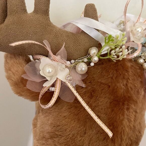 Deer Whimsical Plush Wall Mount with Floral Crown - Picture 15 of 15
